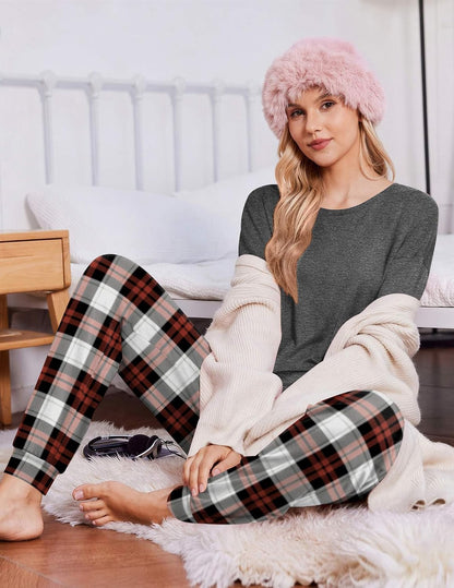 Ekouaer Pajamas for Women Set 2 Piece Long Sleeve Pjs Casual Lounge Sets
