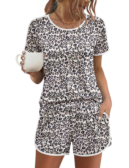 Ekouaer Womens Pajama Sets 2 Piece Soft Sleepwear Summer Lounge Sets S-XXL
