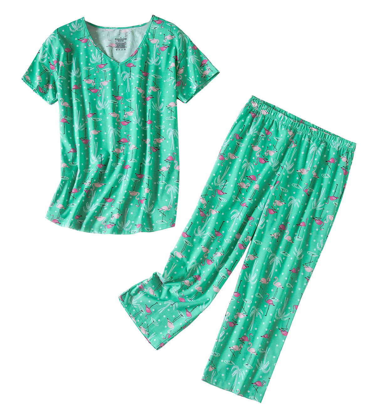Inadays Womens Pajama Sets Cotton Short Sleeve Top With Capri Pants Pjs