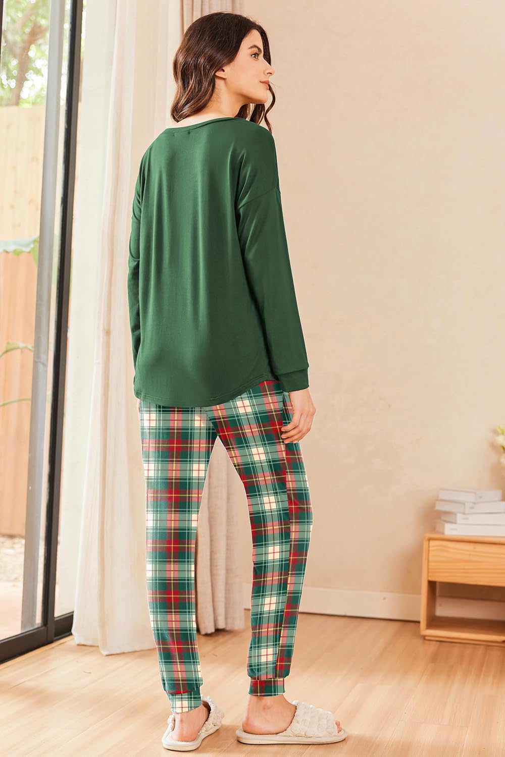 Ekouaer Womens Pajama Sets Long Sleeve Pjs Lounge Sets Joggers with Pockets