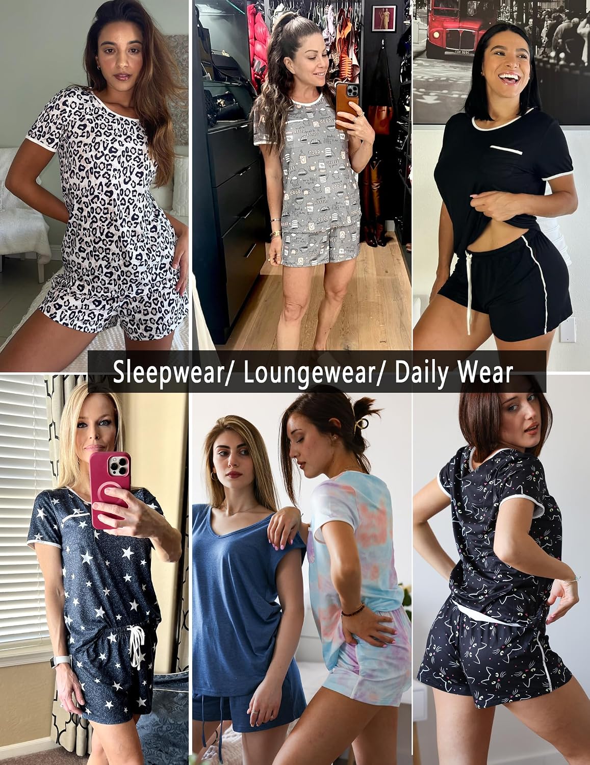 Ekouaer Pajamas for Womens Set 2 Piece Soft Sleepwear, Chest Pocket
