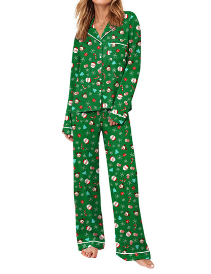 Ekouaer Womens Pajama Sets Long Sleeve Button Down Lounge Sets with Pockets