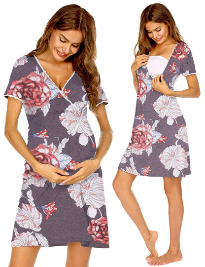 Ekouaer Nursing Nightgown Labor and Delivery Gown Dress Maternity Pajamas