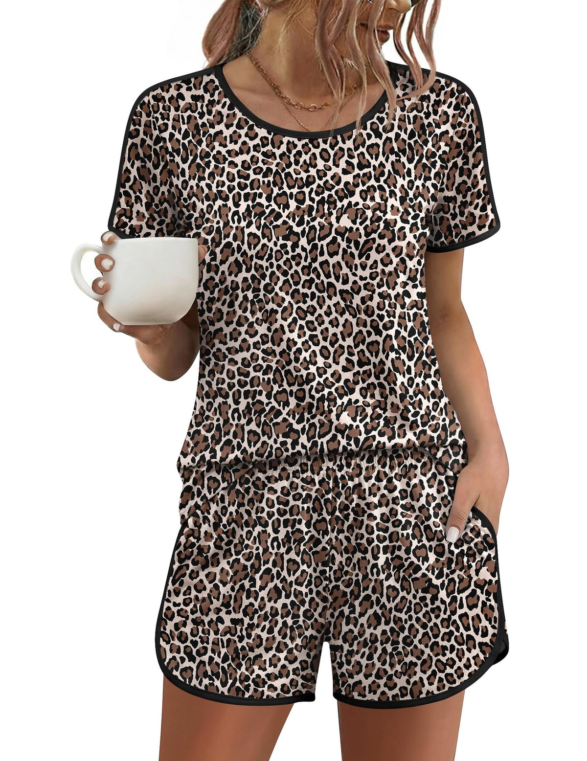 Ekouaer Womens Pajama Sets 2 Piece Soft Sleepwear Summer Lounge Sets S-XXL