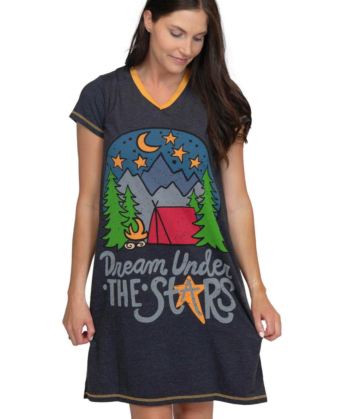 Lazy One Women's Novelty Cotton Nightgown, Cute V-neck Womens Sleep Shirts