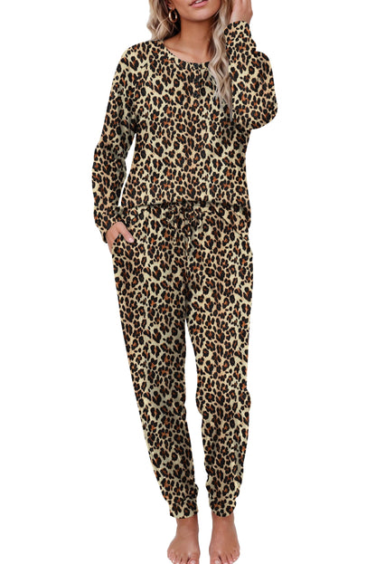 Ekouaer Pajamas Womens 2 Piece Long Sleeve Top and Jogger Pants Lounge Set