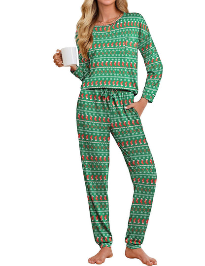 Ekouaer Womens Pajama Sets Long Sleeve Pjs Lounge Sets Joggers with Pockets