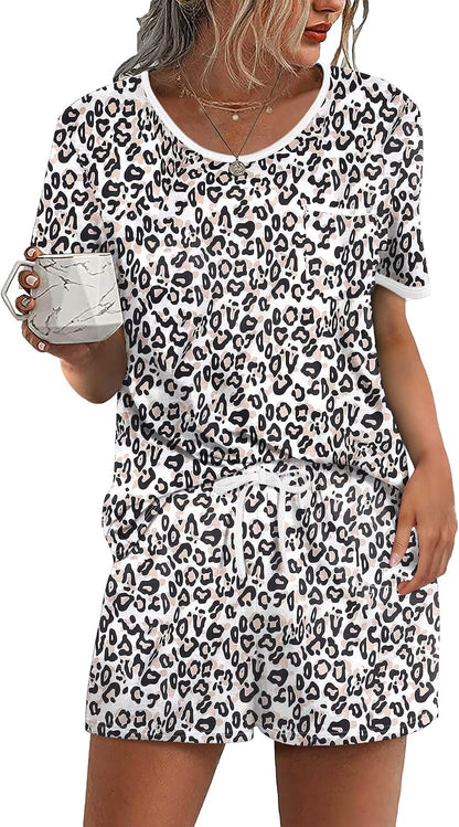 Ekouaer Pajamas for Womens Set 2 Piece Soft Sleepwear, Chest Pocket