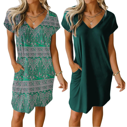 Ekouaer Womens 2 Pack Nightgown with Pockets Short Sleeve Night Shirts