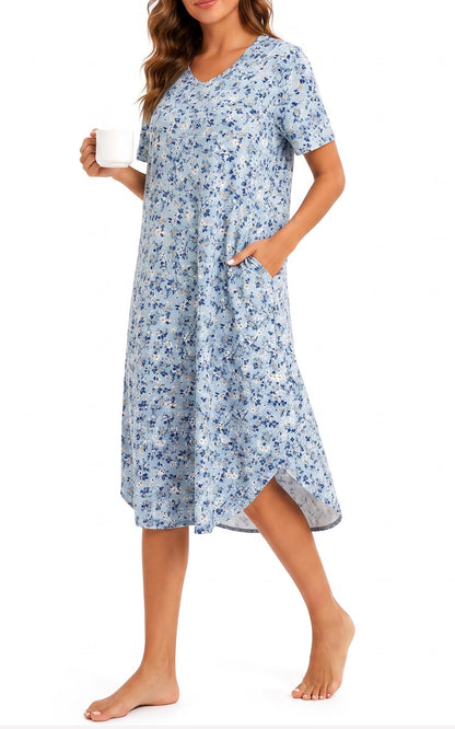 Kabento Womens Short Sleeve Long Nightgowns Sleepwear
