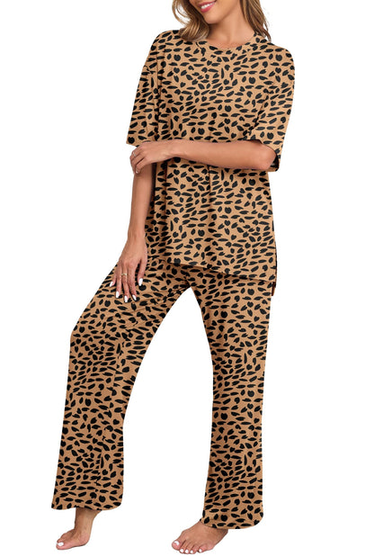 PrinStory Pajamas for Women Soft Pjs Lounge Set S-4XL