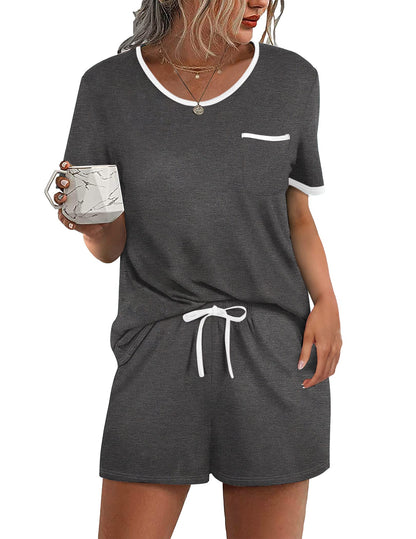 Ekouaer Pajamas for Womens Set 2 Piece Soft Sleepwear, Chest Pocket
