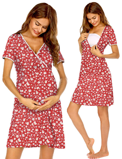 Ekouaer Nursing Nightgown Labor and Delivery Gown Dress Maternity Pajamas