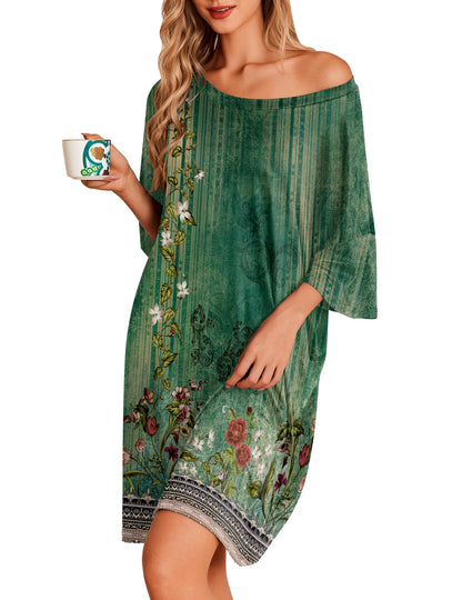 Ekouaer Plus Size Nightgown for Women Oversized Sleep Shirt Sleepwear S-5XL