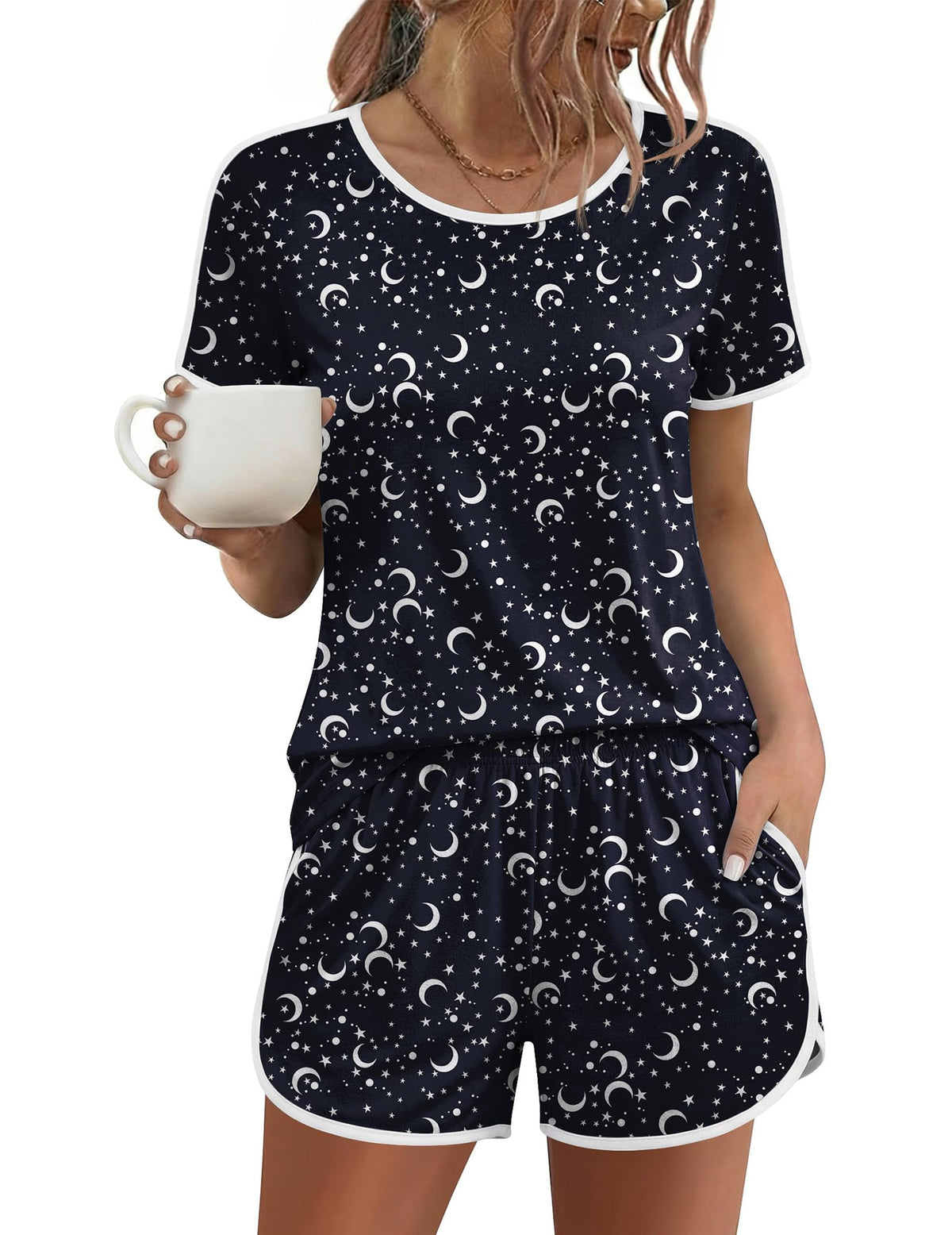 Ekouaer Womens Pajama Sets 2 Piece Soft Sleepwear Summer Lounge Sets S-XXL