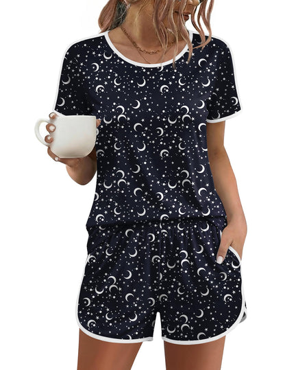 Ekouaer Womens Pajama Sets 2 Piece Soft Sleepwear Summer Lounge Sets S-XXL