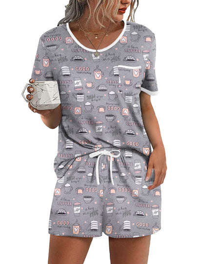 Ekouaer Pajamas for Womens Set 2 Piece Soft Sleepwear, Chest Pocket