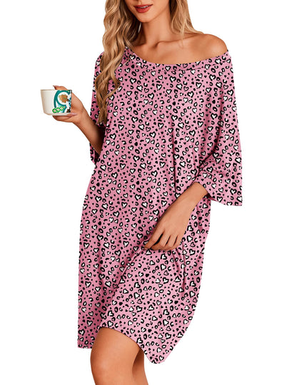 Ekouaer Plus Size Nightgown for Women Oversized Sleep Shirt Sleepwear S-5XL