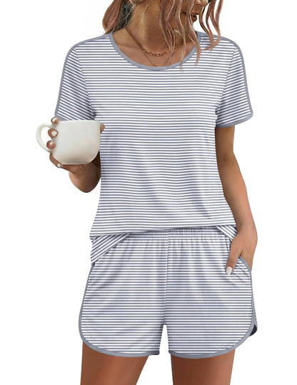 Ekouaer Womens Pajama Sets 2 Piece Soft Sleepwear Summer Lounge Sets S-XXL