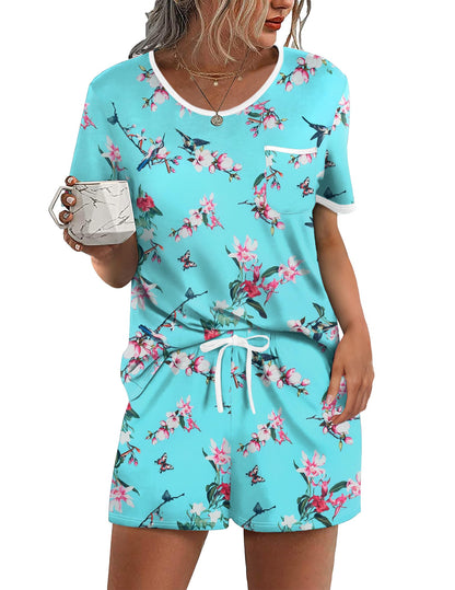 Ekouaer Pajamas for Womens Set 2 Piece Soft Sleepwear, Chest Pocket