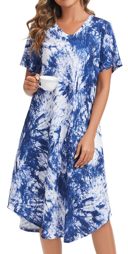 Kabento Womens Short Sleeve Long Nightgowns Sleepwear