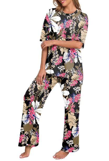 PrinStory Pajamas for Women Soft Pjs Lounge Set S-4XL