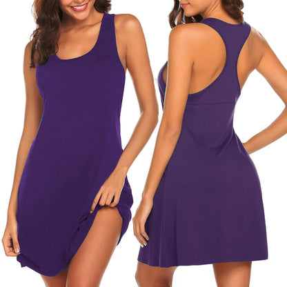Avidlove Women Racerback Tank Nightgown Sleeveless Chemise Soft Sleep Dress