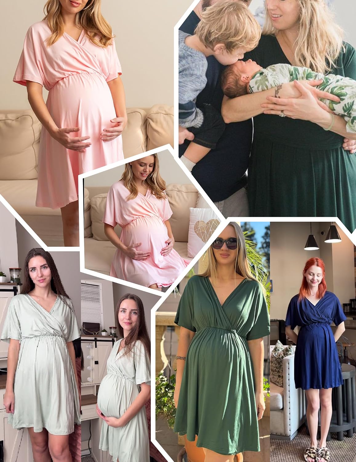 Ekouaer Labor and Delivery Gown Nursing Nightgown Birthing Pajamas Dress