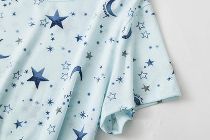 PNAEONG 3 Pack Women's Cotton Nightgown Short Sleeve Shirt Print Sleepdress