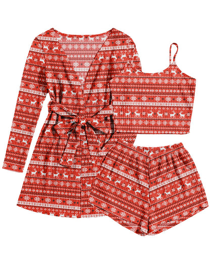 Ekouaer Pajamas for Women Set 3 Piece Soft Waffle Knit Loungewear Outfit