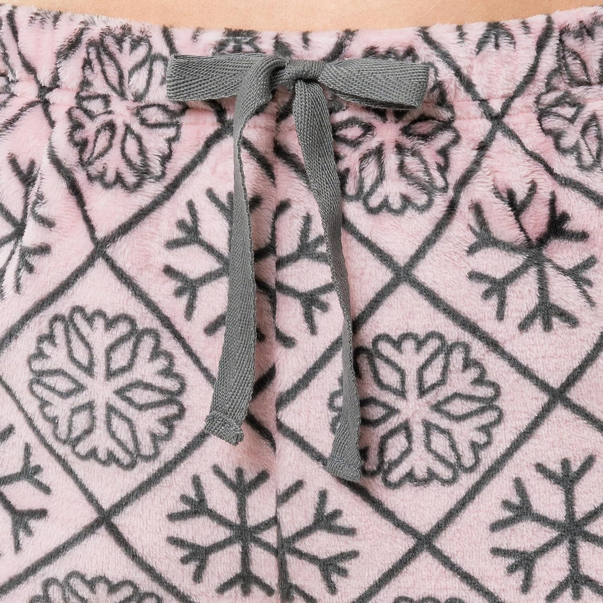 Fruit of the Loom Women's Sueded Jersey Crew Top and Fleece Pant Sleep Set