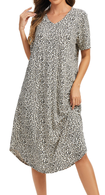 Kabento Womens Short Sleeve Long Nightgowns Sleepwear