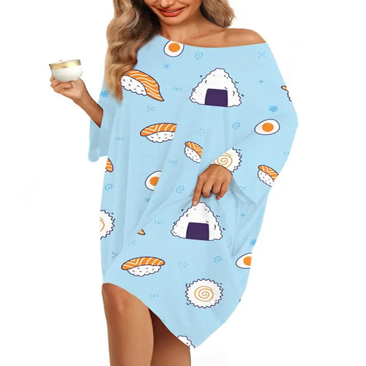 KFUBUO Women's Plus Size Bamboo Viscose Nightgown - Baggy Loose Short-Sleeve Floral Print Sleep Tee with Pocket, Spandex Soft Stretchy Plus Size Clothes, S-5XL Sleepwear Loungewear