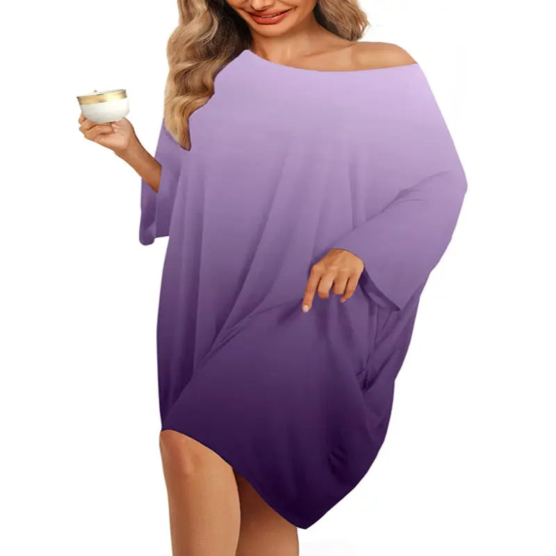 KFUBUO Women's Plus Size Bamboo Viscose Nightgown - Baggy Loose Short-Sleeve Floral Print Sleep Tee with Pocket, Spandex Soft Stretchy Plus Size Clothes, S-5XL Sleepwear Loungewear